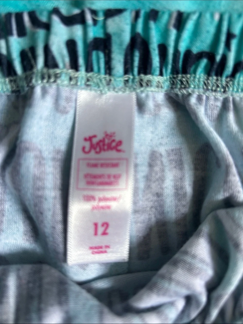 Bundle of 2 PJ’s Justice Turquoise Unicorn Hooded Pajama Set and one other set.